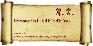 Morandini Kötöny névjegykártya